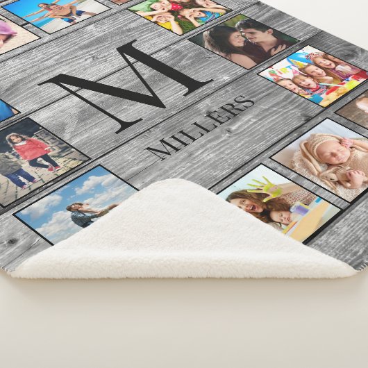 Creëer Uw aangepaste fotocollage Rustic Farmhouse Sherpa Deken (3/4)