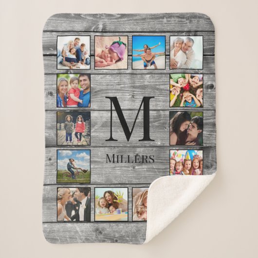 Creëer Uw aangepaste fotocollage Rustic Farmhouse Sherpa Deken (Voorkant)