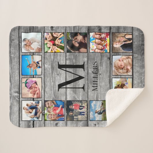 Creëer Uw aangepaste fotocollage Rustic Farmhouse Sherpa Deken (Voorkant (horizontaal))