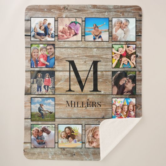 Creëer Uw aangepaste fotocollage Rustic Farmhouse Sherpa Deken (Voorkant)