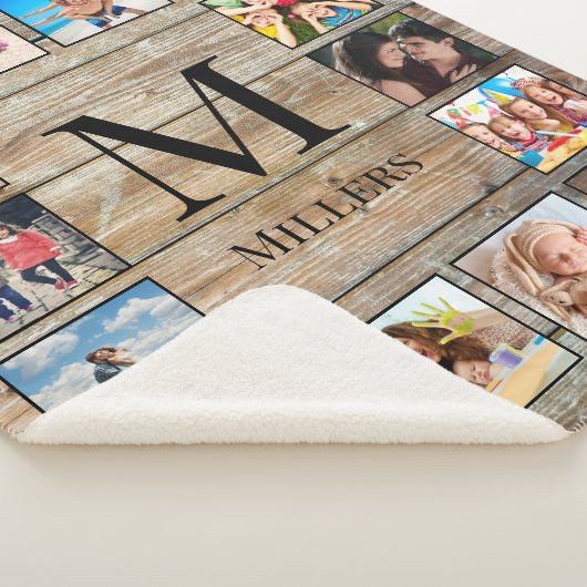 Creëer Uw aangepaste fotocollage Rustic Farmhouse Sherpa Deken (3/4)