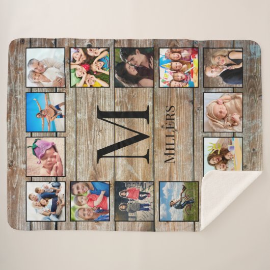 Creëer Uw aangepaste fotocollage Rustic Farmhouse Sherpa Deken (Voorkant (horizontaal))