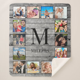 Creëer Uw aangepaste fotocollage Rustic Farmhouse Sherpa Deken