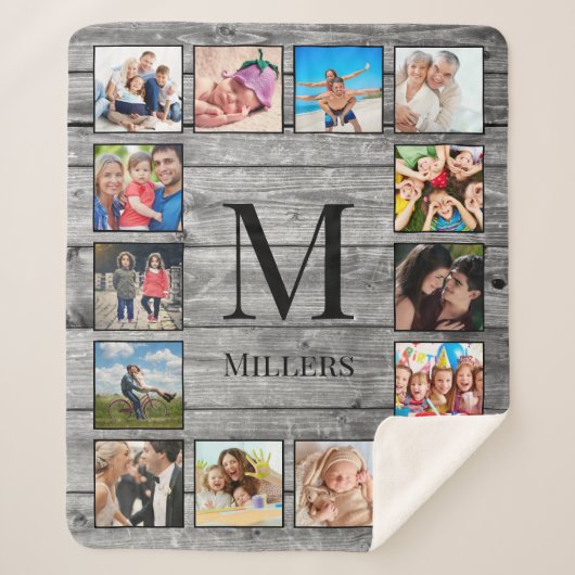 Creëer Uw aangepaste fotocollage Rustic Farmhouse Sherpa Deken (Voorkant)
