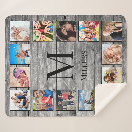 Creëer Uw aangepaste fotocollage Rustic Farmhouse Sherpa Deken (Voorkant (horizontaal))