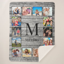 Creëer Uw aangepaste fotocollage Rustic Farmhouse Sherpa Deken