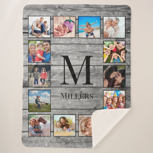Creëer Uw aangepaste fotocollage Rustic Farmhouse Sherpa Deken (Voorkant)