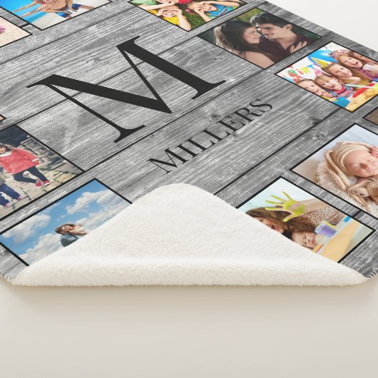 Creëer Uw aangepaste fotocollage Rustic Farmhouse Sherpa Deken (3/4)