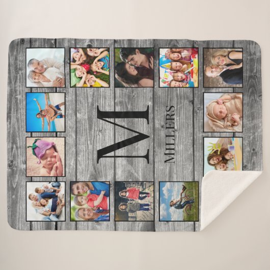 Creëer Uw aangepaste fotocollage Rustic Farmhouse Sherpa Deken (Voorkant (horizontaal))