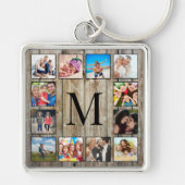 Creëer Uw aangepaste fotocollage Rustic Farmhouse Sleutelhanger (Voorkant)