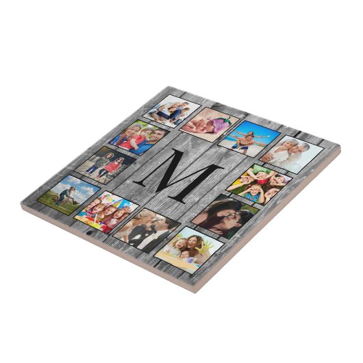 Creëer Uw aangepaste fotocollage Rustic Farmhouse Tegeltje (Zijkant)