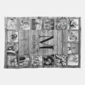 Creëer Uw aangepaste fotocollage Rustic Farmhouse Theedoek (Horizontaal)