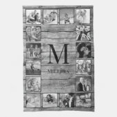 Creëer Uw aangepaste fotocollage Rustic Farmhouse Theedoek (Verticaal)