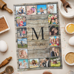 Creëer Uw aangepaste fotocollage Rustic Farmhouse Theedoek