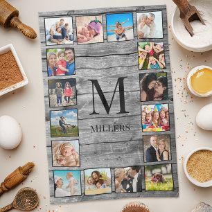 Creëer Uw aangepaste fotocollage Rustic Farmhouse Theedoek