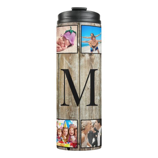 Creëer Uw aangepaste fotocollage Rustic Farmhouse Thermosbeker (Voorkant)