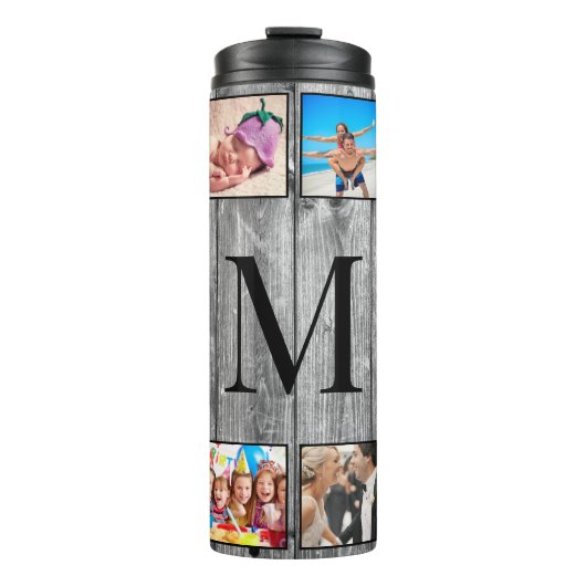 Creëer Uw aangepaste fotocollage Rustic Farmhouse Thermosbeker (Voorkant)