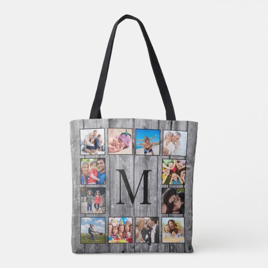 Creëer Uw aangepaste fotocollage Rustic Farmhouse Tote Bag (Achterkant)