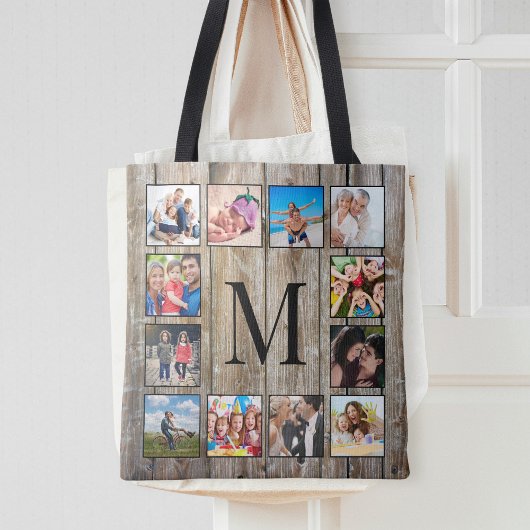 Creëer Uw aangepaste fotocollage Rustic Farmhouse Tote Bag