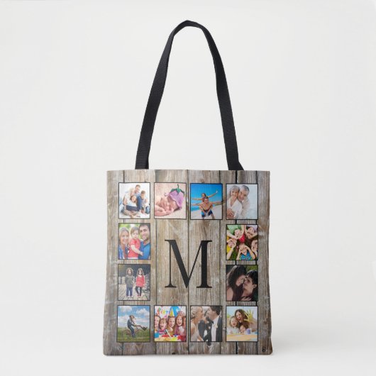 Creëer Uw aangepaste fotocollage Rustic Farmhouse Tote Bag (Voorkant)