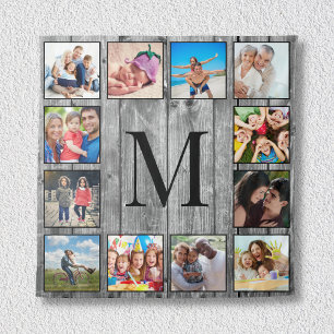 Creëer Uw aangepaste fotocollage Rustic Farmhouse Wandkleed