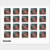 "Creëer uw aangepaste Kerst stickers" Vierkante Sticker (Vel)