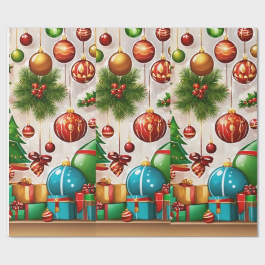 "Creëer uw aangepaste kerstinpakpapier" Cadeaupapier (Vlak)