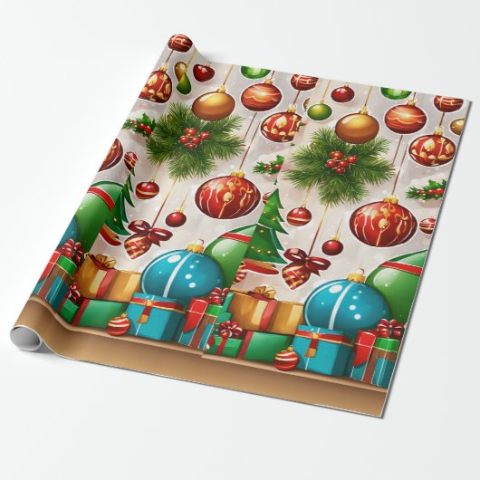 "Creëer uw aangepaste kerstinpakpapier" Cadeaupapier (Uitgerold)