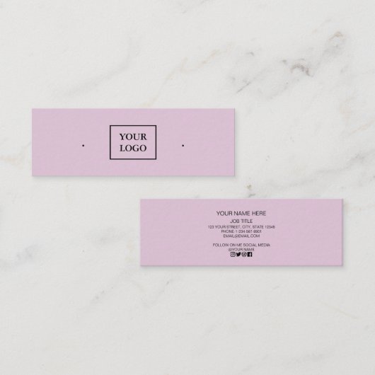 Creëer uw aangepaste Logo oorbel Mini Visitekaartje (Voorkant / Achterkant)