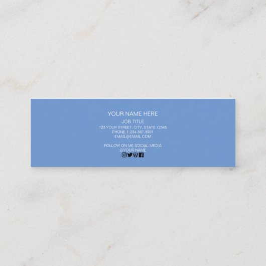 Creëer uw aangepaste Logo oorbel Mini Visitekaartje (Achterkant)