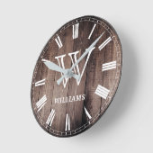 Creëer Uw aangepaste monogram bijtende boerderij Ronde Klok (Hoek)