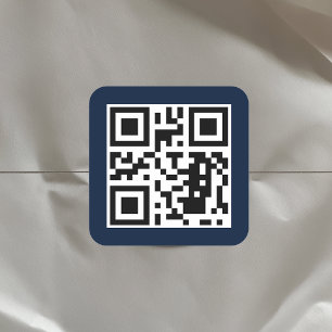 Creëer Uw aangepaste QR-code Elegant Navy Blue Vierkante Sticker