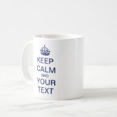 Creëer Uw aangepaste tekst "Kalm houden en doorgaa Koffiemok (Voorkant links)