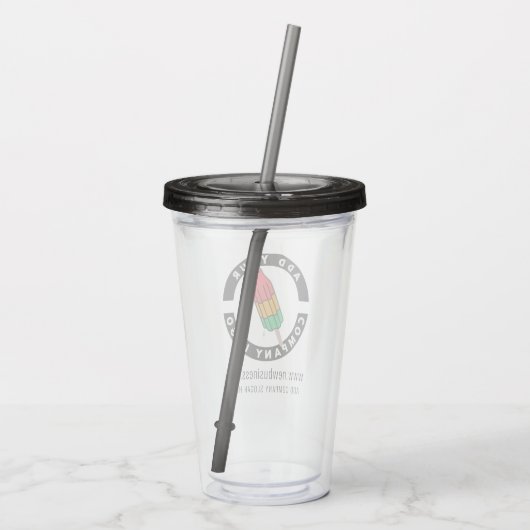 Creëer Uw Business Logo Website Adres Slogan Acryl Drinkbeker (Achterkant)