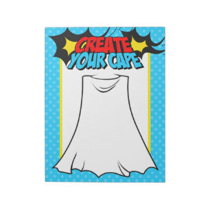 Creëer Uw Cape Superhero Party Activiteitenblad Notitieblok