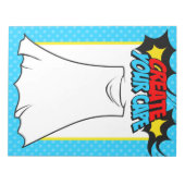 Creëer Uw Cape Superhero Party Activiteitenblad Notitieblok (Voorkant)