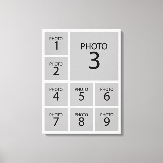 Creëer uw collage Aangepaste sjabloon 9 FOTO Canvas Afdruk (Voorkant)
