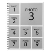 Creëer uw collage Aangepaste sjabloon 9 FOTO Notitieboek (Voorkant)