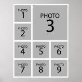 Creëer uw collage Aangepaste sjabloon 9 FOTO Poster (Voorkant)