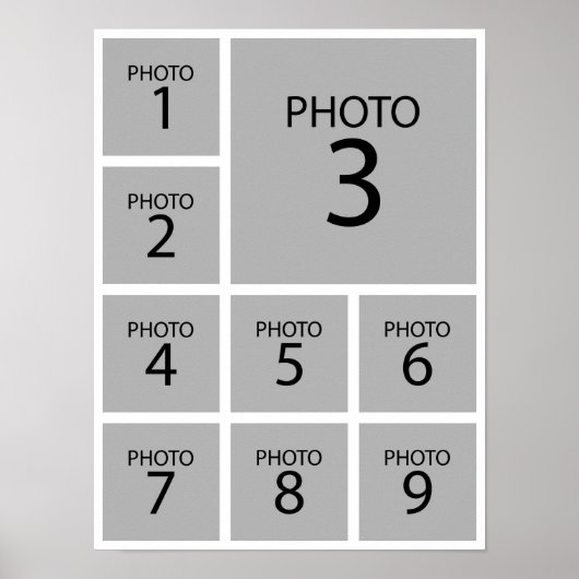 Creëer uw collage Aangepaste sjabloon 9 FOTO Poster (Voorkant)
