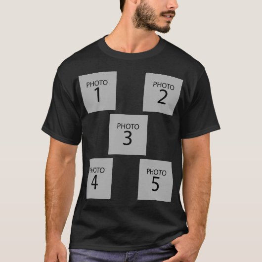 Creëer uw collage Gepersonaliseerde sjabloon 5 FOT T-shirt (Voorkant)