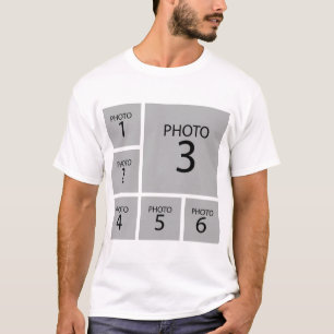 Creëer uw collage Gepersonaliseerde sjabloon 6 FOT T-shirt