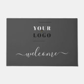 Creëer uw Custom Business Logo Grey Welkom Deurmat (Voorkant)
