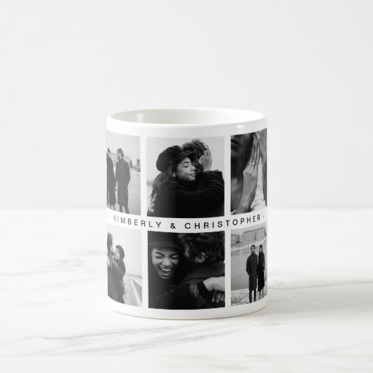 Creëer Uw eigen 10 foto-Collage en aangepaste teks Koffiemok (Center)