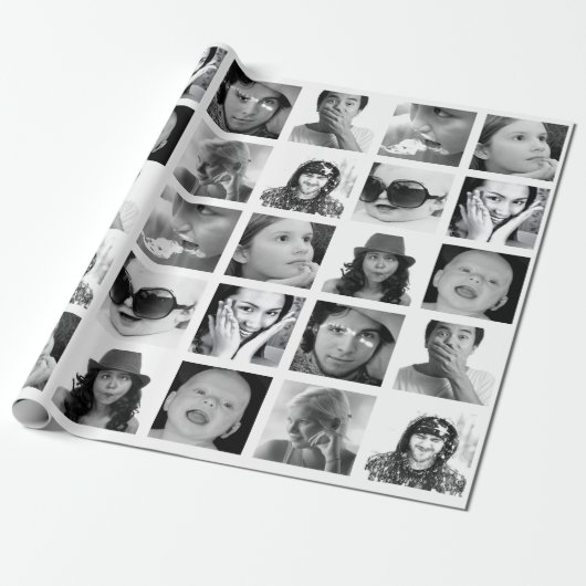 Creëer-Uw-Eigen 10-Foto-Collage Gift Wrap Cadeaupapier (Uitgerold)