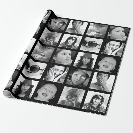 Creëer-Uw-Eigen 10-Foto-Collage Gift Wrap Cadeaupapier (Uitgerold)