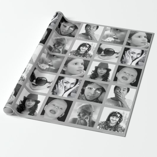 Creëer-Uw-Eigen 10-Foto-Collage Gift Wrap Cadeaupapier (Uitgerold)