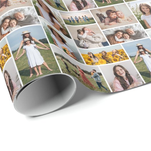 Creëer Uw eigen 10 fotocollage Cadeaupapier (Rol Hoek)