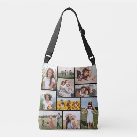 Creëer Uw eigen 10 fotocollage Crossbody Tas (Voorkant)