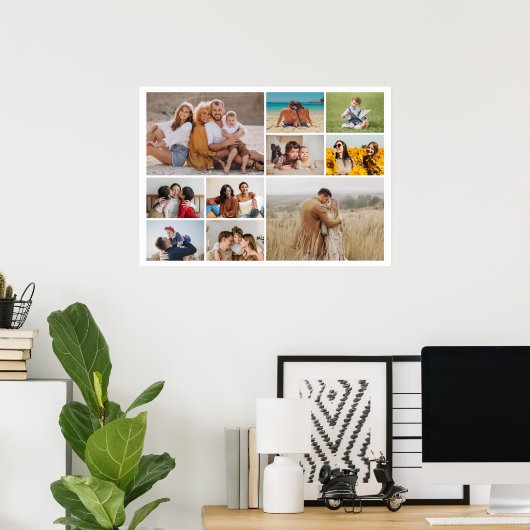Creëer Uw eigen 10 Fotocollage Custom Poster (Thuiskantoor)